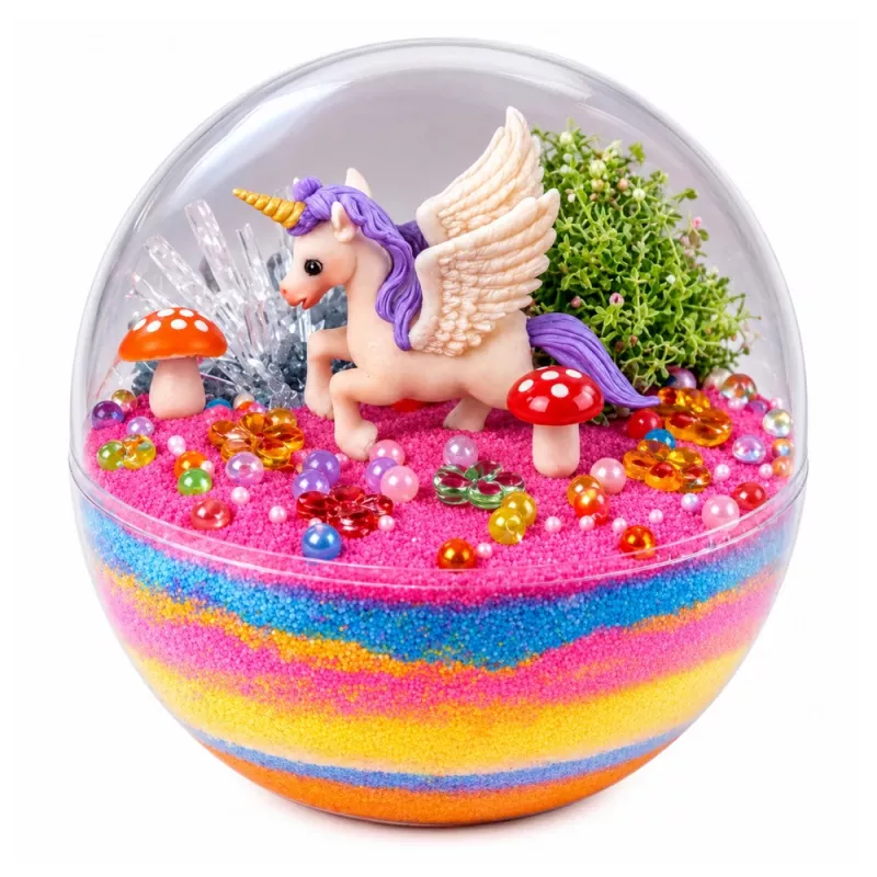 LEAN TOYS Crystal Growing eksperimentų rinkinys Vienaragio terariumas su LED apšvietimu