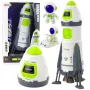 LEAN TOYS Space Rocket Ship žaidimų rinkinys su astronautų figūrėlėmis, šviesomis ir garsais, 42 cm, baltas pilkas oranžinis