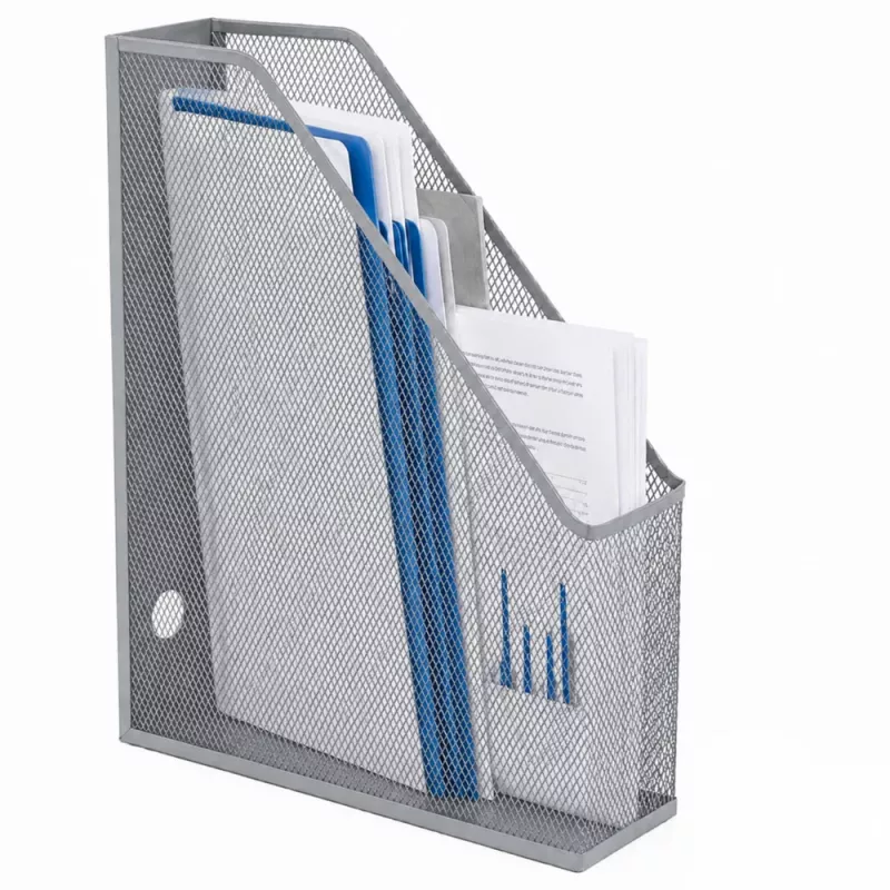 LEAN metalinis biuro organizatorius dokumentams ir aplankams, vertikalus, sidabrinis, A4
