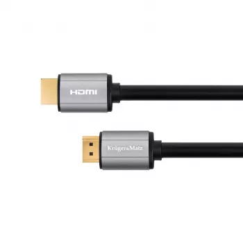 KRUGER & MATZ Basic HDMI-HDMI laidas 15m 4K 30Hz auksu dengtos jungtys juodos