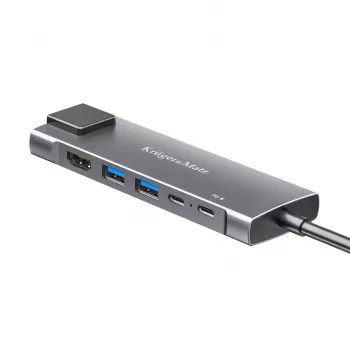 USB-C šakotuvas su HDMI 4K, 2x USB 3.0, USB-C duomenų, 100W PD, Gigabit Ethernet, kosminės pilkos spalvos