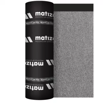 BASE V Underlay stogo dangos veltinys S3.0 S-F 10m2 - SBS modifikuoto bitumo lydymo membrana, armuota stiklo pluoštu, smėliuota danga, 3mm, 1m x 10m rulonas, juoda/pilka