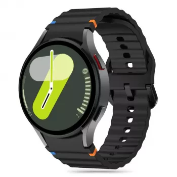 Tech-Protect Silicone Sport laikrodžio dirželis Samsung Galaxy Watch4/5/5 Pro/6/7/FE, juodas