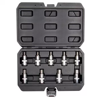 NEO TOOLS šešiakampiai antgaliai su 55 mm galvute, 9 dalių rinkinys