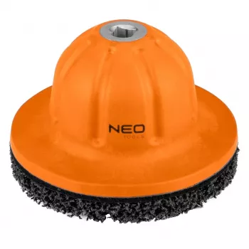 NEO TOOLS 11-136 Rato stebulės valymo ratukų rinkinys, 150 mm, 1/2 inch pavara, neaustinis abrazyvinis diskas rūdims šalinti