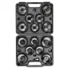 NEO TOOLS Alyvos filtro movų veržliarakčių rinkinys, 16 dalių (65-100 mm, 3/8 colio pavara, movinio tipo, daugiabriaunis, plieninis, pūsto plastiko dėkle)