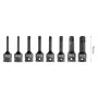 NEO Tools 10-257 219 dalių 1/4 colio, 3/8 colio, 1/2 colio pavaros lizdų rinkinys su reketais, antgaliais ir šešiabriauniais rakteliais, laikomas liejamoje dėžutėje