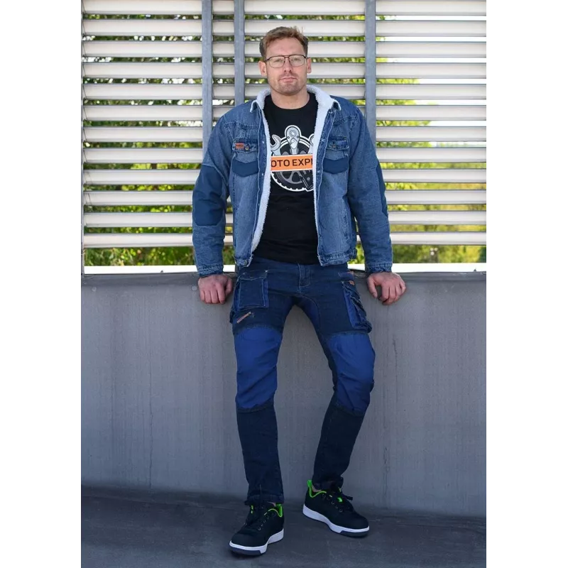 NEO Tools 81-228-XXL apsauginės darbo kelnės, pilkos/juodos, XXL, 65% poliesteris 35% medvilnė, 267 g/m², 10 kišenių, sustiprinti keliai, atšvaitai, EN ISO 13688:2013