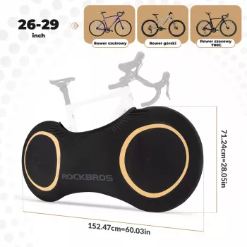 Rockbros D95 elastingas dviračio dangtis 26-29 colių dviračiams, 700C, juodas