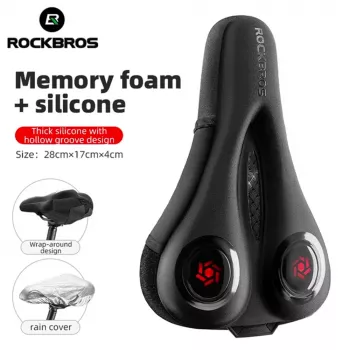 Rockbros LF044R Dviračio balnelio užvalkalas su vandeniui atspariu lietaus dangteliu - juoda ir raudona