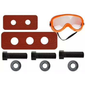 LEAN TOYS Handyman rinkinys su diržu, grąžtu, atsuktuvu, replėmis, plaktuku - 12 dalių žaislinis įrankių rinkinys vaikams