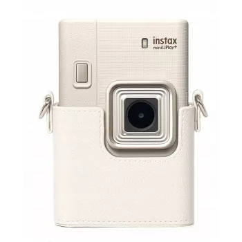 LOVEINSTANT pilkos spalvos PU odos apsauginis dėklas, skirtas Fujifilm Instax Mini LiPlay+ hibridinei momentinei kamerai su petnešėle