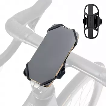 ROCKBROS Silicone dviračio telefono laikiklis - juoda