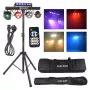 LIGHT4ME BEAM LASER STROBE LED PAR DERBY UV I - 4-in-1 daugiafunkcis scenos šviestuvas su raudonu/žaliu lazeriu, UV ir DMX valdymu