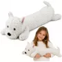 LEAN TOYS Vakarų aukštumų baltasis terjeras pliušinis šuo minkštas žaislas baltas 60 cm