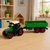 LEAN TOYS ūkio traktorius su žemės ūkio priekaba, inercinis variklis, šviesos ir garsas, 35 cm