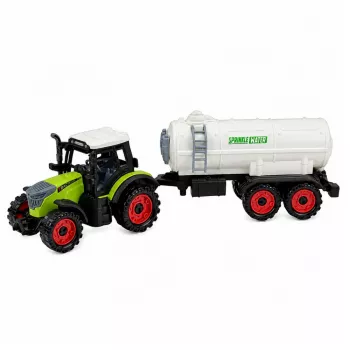 LEAN TOYS ūkio traktorius su cisterna, inercinė pavara, žemės ūkio mašina, 34 cm