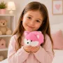 LEAN TOYS Pliušinė lapė, rožinis minkštas kailis, 16 cm