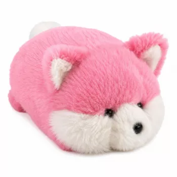 LEAN TOYS Pliušinė lapė, rožinis minkštas kailis, 16 cm