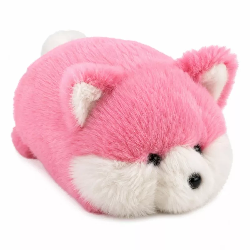 LEAN TOYS Pliušinė lapė, rožinis minkštas kailis, 16 cm