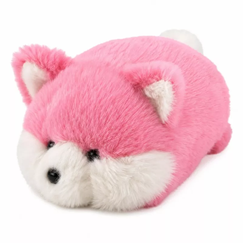LEAN TOYS Pliušinė lapė, rožinis minkštas kailis, 16 cm