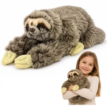 LEAN TOYS Realistinis tinginio pliušinis žaislas su Velcro letenėlėmis 34 cm