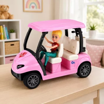 LEAN TOYS Meleks golfo rinkinys lėlėms su šuniuku - šventinis aksesuaras
