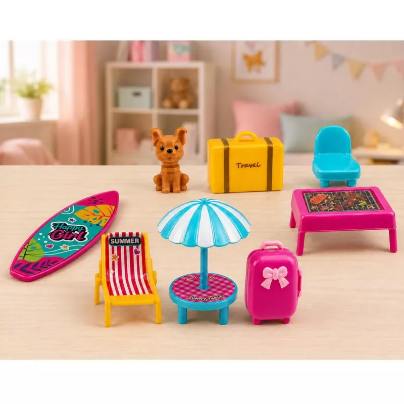 LEAN TOYS Meleks golfo rinkinys lėlėms su šuniuku - šventinis aksesuaras