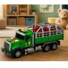 LEAN TOYS Transporter sunkvežimis su narveliu ir T-Rex dinozauro figūrėle, šviesos ir garsai 1:12