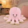 LEAN TOYS Pliušinis aštuonkojis su siurbtuku, rožinis, 16 cm