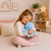 LEAN TOYS Plush aštuonkojis minkštas žaislas su elastingomis čiuptuvėmis mėlynas 30 cm