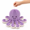 LEAN TOYS pliušinis aštuonkojis su elastingais čiuptuvais, violetinis, 50 cm