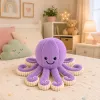 LEAN TOYS pliušinis aštuonkojis su elastingais čiuptuvais, violetinis, 50 cm