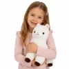 LEAN TOYS Minkšta alpakos lamos žaislas, baltas, 38 cm