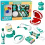 LEAN TOYS Mažojo odontologo rinkinys su vibruojančiu dantų šepetėliu, mėlynas, 15 dalių