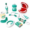 LEAN TOYS Mažojo odontologo rinkinys su vibruojančiu dantų šepetėliu, mėlynas, 15 dalių