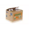 LEAN TOYS Mischief taupymo dėžutė Mielas kačiukas pinigų dėžutė Taupyklė - balta katė su rudu dėklu