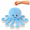 LEAN TOYS Pliušinis aštuonkojis su elastingais čiuptuvais, mėlynas, 50 cm
