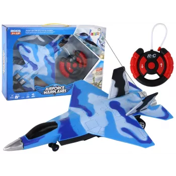 LEAN TOYS 16645 nuotolinio valdymo F-16 Fighting Falcon naikintuvas su garso ir šviesos efektais, 2,4 GHz, pilkas