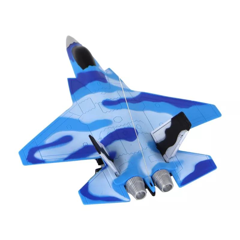LEAN TOYS 16645 nuotolinio valdymo F-16 Fighting Falcon naikintuvas su garso ir šviesos efektais, 2,4 GHz, pilkas