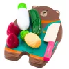 LEAN TOYS Daržovių pjaustymo rinkinys su pjaustymo lenta ir peiliu, mokomasis aksesuaras vaikams