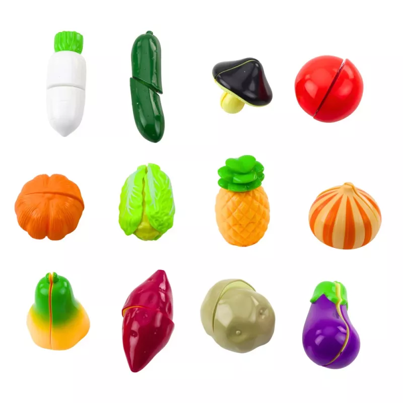 LEAN TOYS Daržovių pjaustymo rinkinys su pjaustymo lenta ir peiliu, mokomasis aksesuaras vaikams