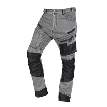 NEO TOOLS Denim darbo kelnės su Oxford sutvirtinimais, pilkos, XL dydžio
