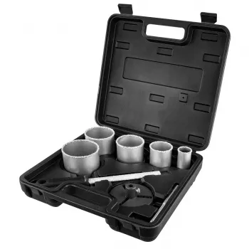Graphite 8 vnt. volframo karbido skylėtųjų pjūklų rinkinys 32-83 mm su SDS-Plus kotu ir dėklu
