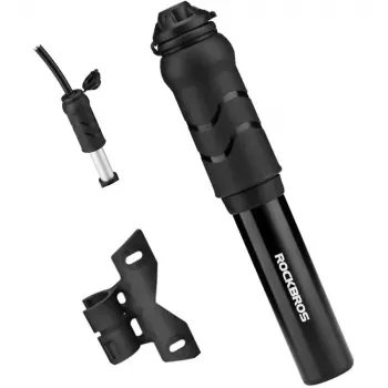 ROCKBROS 810PCS-HP Mini rankinis dviračio siurblys su lanksčia žarna, skirtas Presta ir Schrader vožtuvams - juoda