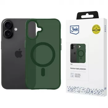 3MK Smoke MagCase, skirtas Apple iPhone 17 – žalias peršviečiamas MagSafe dėklas su karine smūgių apsauga