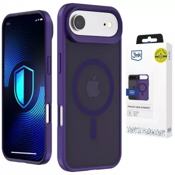 3MK Smoke MagCase Purple, skirtas Apple iPhone 15 Pro Max – peršviečiamas MagSafe galinis dangtelis