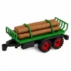 LEAN TOYS Žemės ūkio traktorius su rąstų priekaba, inercine pavara, balu, 35 cm