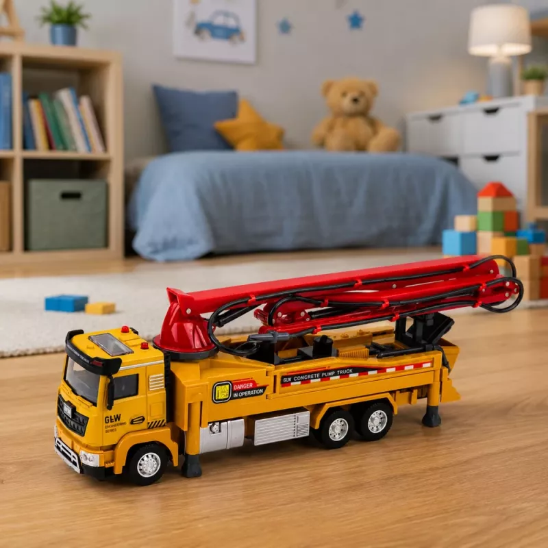 LEAN TOYS betono siurblio sunkvežimis RC žaislas su šviesomis, garsais, vandens purškimu, 1:40 mastelis