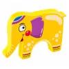 LEAN TOYS įgūdžių žaidimas Balansuojantis dramblys, statyk bokštą iš kaladėlių, dramblys, 61 vnt.